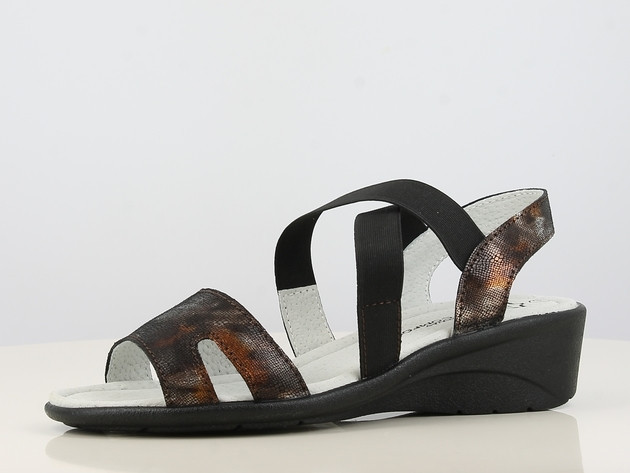 Sandales/Claquettes  Femme chaussure cuir, facile à enfiler B820664